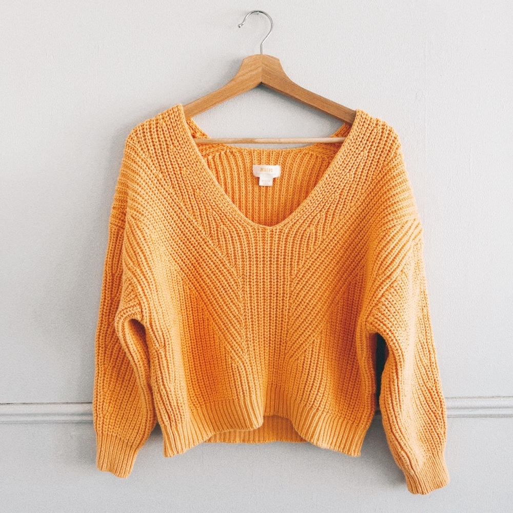 ANTHROPOLOGIE MAEVE > Sculptured V-Neck Pullover